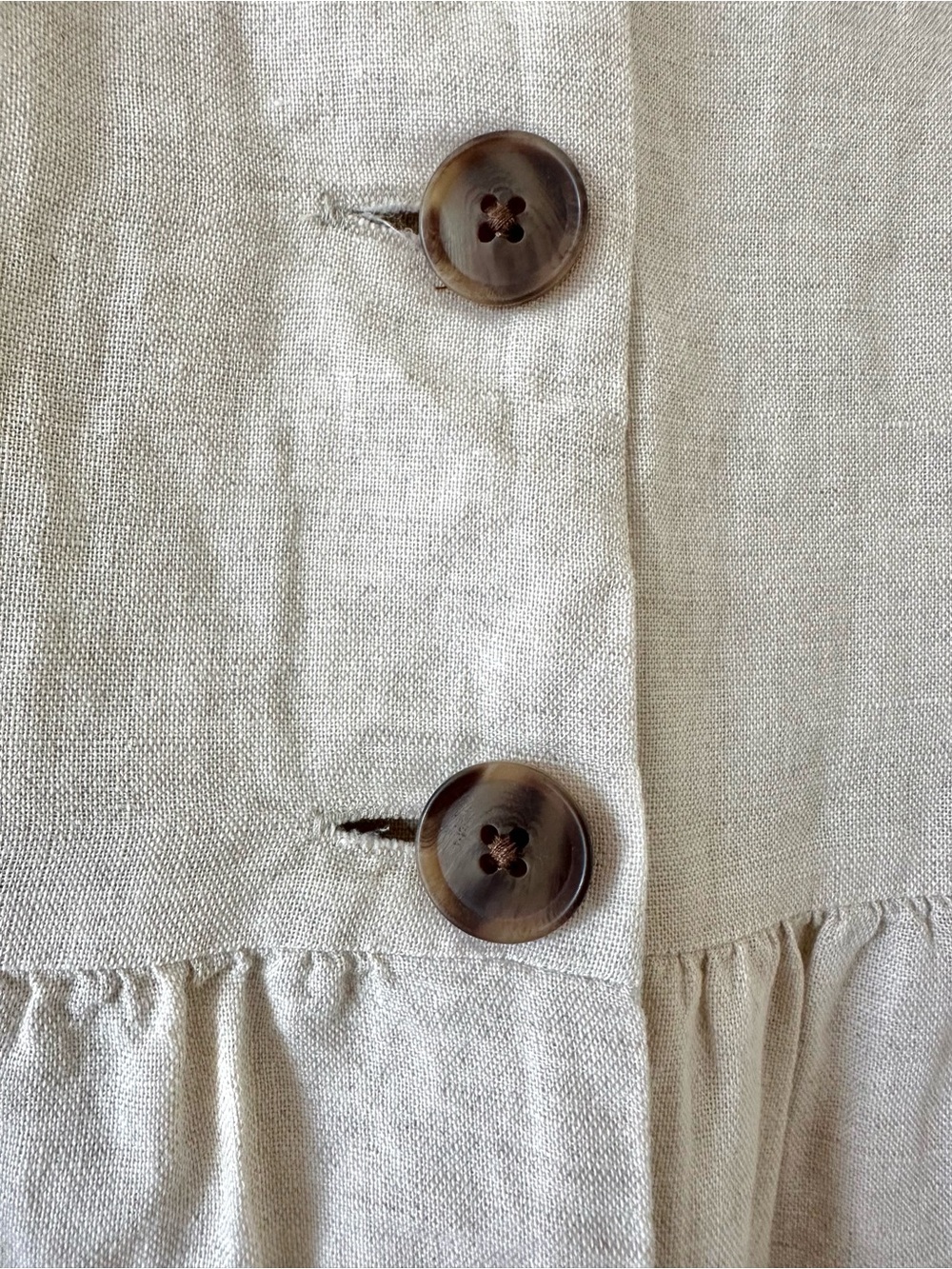 NEW Gap Linen Cotton Midi Sleeveless Button Dress Pockets 12 Tan Khaki Ivory LG - Picture 5 of 8